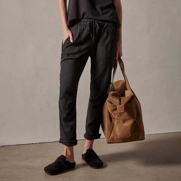 Standard James Perse Black Rip Stop Utility Pant Jogger Athleisure Women XS - Picture 1 of 11